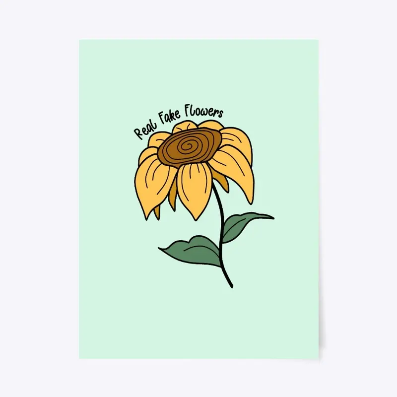 Real Fake Flowers Logo Poster